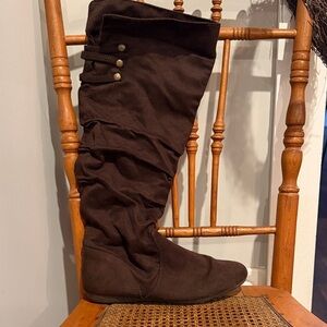 Rampage Dark Brown Over the Knee Boots